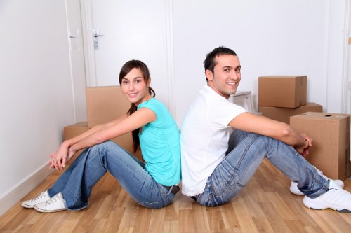Boxes and furniture ready for house removals in Kentish Town